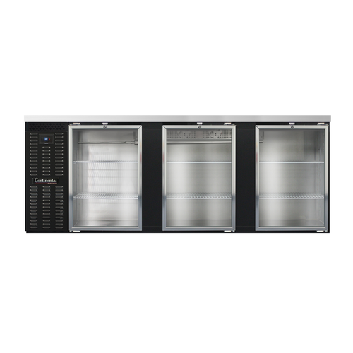 Continental Refrigerator BB90SNGD 90"W Glass Door Refrigerated Back Bar Cooler