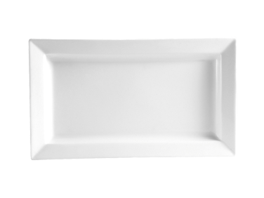 CAC China PNS-14 18 Oz. Super White Porcelain Rectangular PrinceSquare Platter (1 Dozen)
