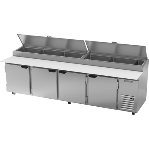 Beverage Air DP119HC 119" W Four-Section Four Door Four Door Pizza Top Refrigerated Counter
