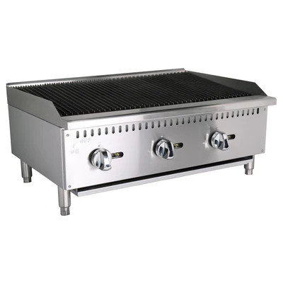 Adcraft BDECTC-36/NG 36" W Natural Gas Countertop Black Diamond Charbroiler - 90,000 BTU