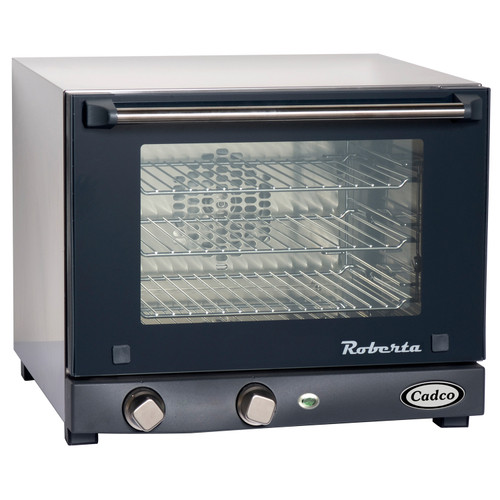 Cadco OV-003 Stainless Steel 1 Deck Quarter Size Electric Convection Oven - 120 Volts 1-Ph