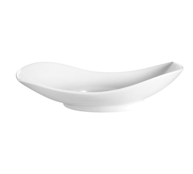 CAC China COL-8 8" L Super White Porcelain Fashion Eye Bowl (3 Dozen Per Case)