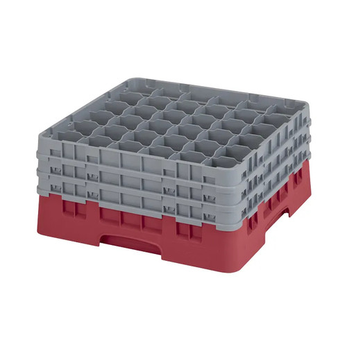 Cambro 36S738416 Camrack Glass Rack With (3) Soft Gray Extenders - 3 Cases