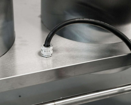 Lakeside 8406 Easy-Glide 31" W Stainless Steel Round Mobile Heated Dish Dispenser - 120 Volts