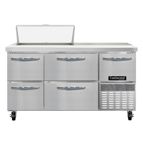Continental Refrigerator RA60N8-D 60" W One Door Refrigerated Base Sandwich Unit