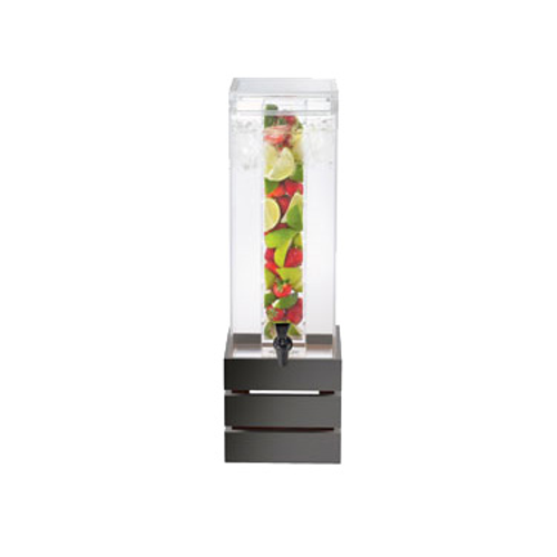 Cal-Mil 3301-3INF-96 3 Gallon Clear Midnight Bamboo Beverage Dispenser Square