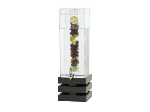 Cal-Mil 3301-3INF-96 3 Gallon Clear Midnight Bamboo Beverage Dispenser Square