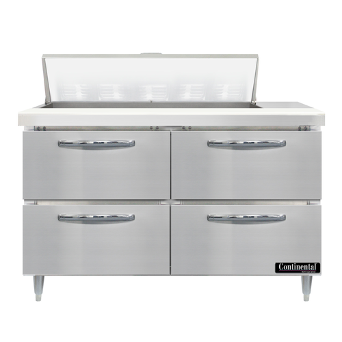 Continental Refrigerator D48N10-D 48" W Two-Section Four Drawer Designer Line Sandwich Unit
