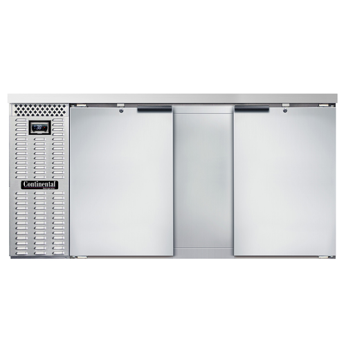 Continental Refrigerator BB69NSS 69"W Solid Door Refrigerated Back Bar Cooler