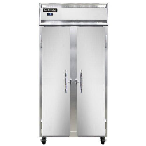 Continental Refrigerator 2FSES 36.25" W Two-Section Solid Door Reach-In Slim Line Freezer - 115 Volts