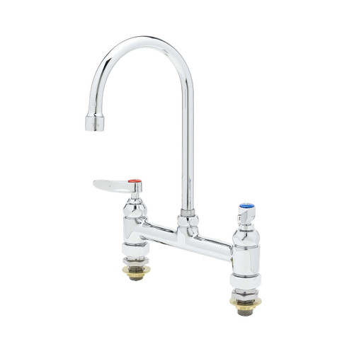 T&S Brass B-0321-CC Mixing Faucet deck mount with swivel gooseneck 11-3/4"