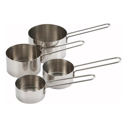 Winco MCP-4P Stainless Steel 4-Piece Measuring Cup Set (4 Pieces Per Set)