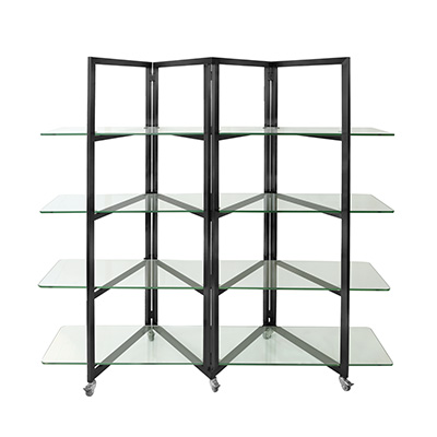 Eastern Tabletop ST1880GMB 60"W x 24"D x 76"H Black 18/10 Stainless Steel Mobile Buffet Display System