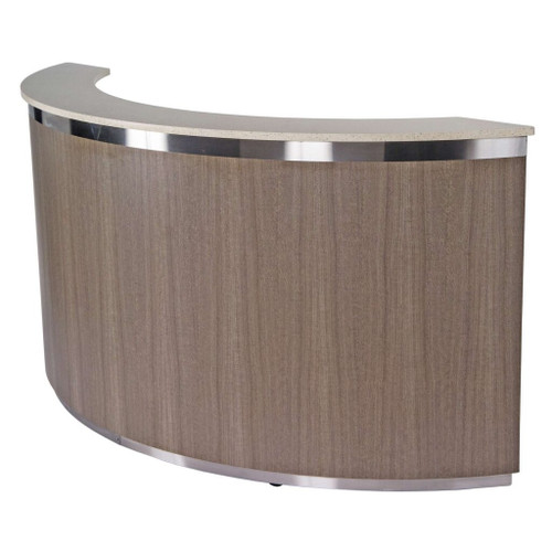 Lakeside 76814 90" Curved Mobile Bar with Stainless Steel Work Shelf