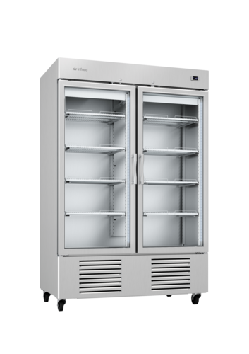 Infrico USA IRR-AN49CR 54.5" W Two-Section Glass Door Reach-In Refrigerator