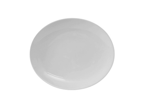 Tuxton VPH-083 Porcelain Porcelain White Oval / Oblong Platter (3 Dozen Per Case)
