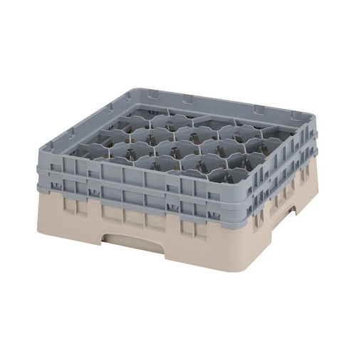 Cambro 20S434184 Camrack Glass Rack With (2) Soft Gray Extenders - 4 Cases