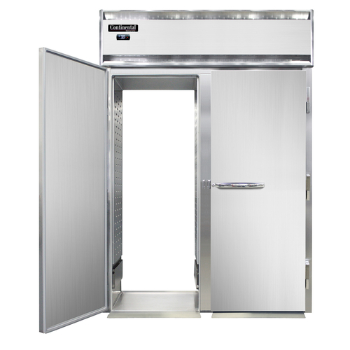 Continental Refrigerator D2RINSSRT-E 68.5" W Two-Section Solid Door Roll-Thru Designer Line Extra-High Refrigerator