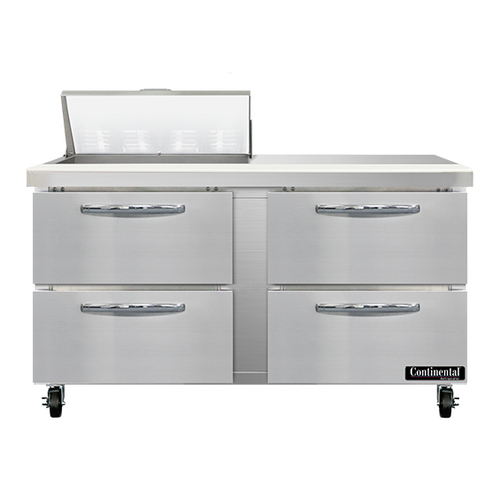 Continental Refrigerator SW60N8-D 60" W Two-Section Four Drawer Sandwich Unit