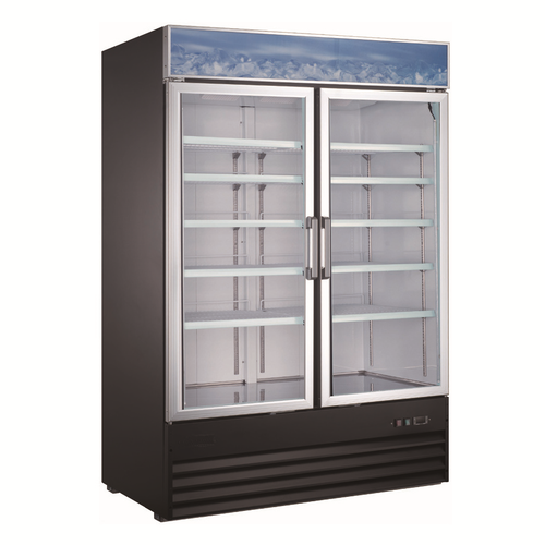 Admiral Craft USRFS-2D/54 53.25" W 2-Section 2 Glass Doors U-STAR Refrigerated Merchandiser - 4.3 Amps