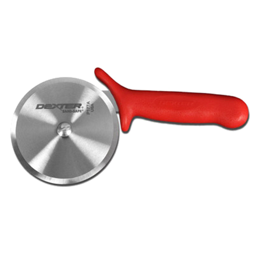 Dexter 18023 4" High Carbon Steel Pizza Cutter Polypropylene White Handle