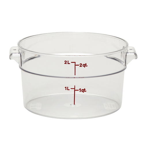 Cambro RFSCW2135 2 qt Clear Round Camwear Storage Container