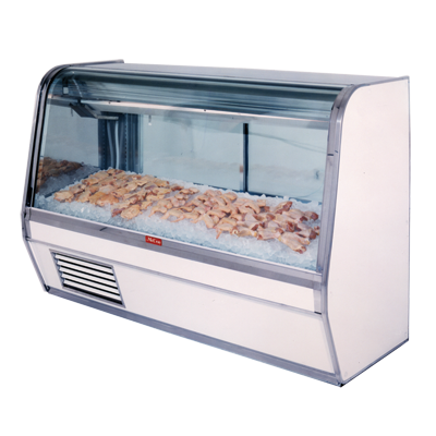 Howard McCray R-CFS32E-4C-S-LED 50"W Curved Glass Fish/Poultry Service Case