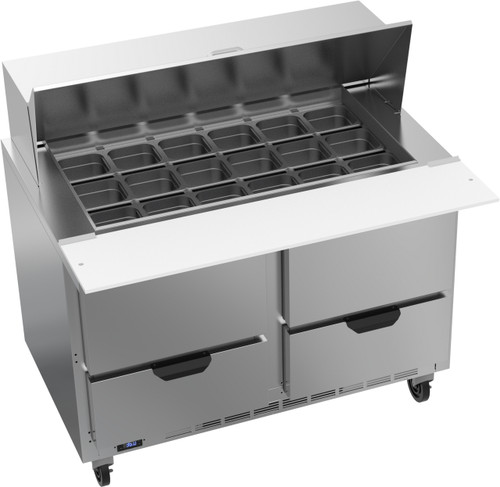 Beverage Air SPED48HC-18M-4 48" W Two-Section Four Drawer Mega Top Refrigerated Counter
