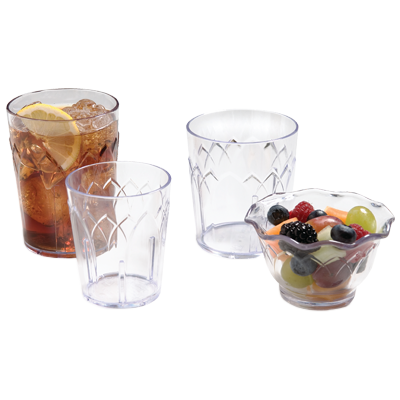 Dinex DXFT907 9 Oz. Clear SAN Plastic Fenwick Tumbler (72 Each Per Case)