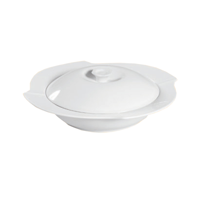 CAC China COL-120 30 Oz. Super White Porcelain Accessories Fashion Pasta Bowl Set (8 Set Per Case)