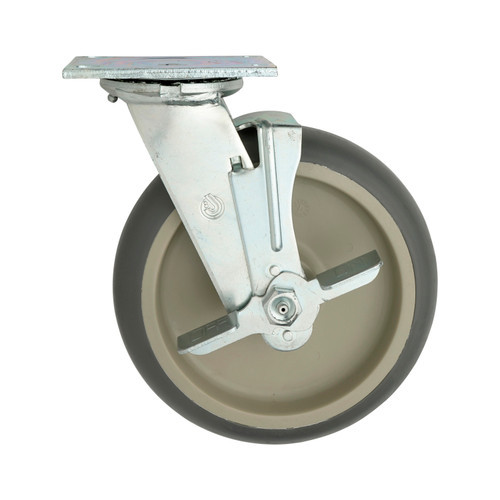 Metro C8Dba Super Erecta Dolly Plate Caster Swivel-Brake 8" Dia. 2"W Face High-Modulus Donut 450 Lb. Capacity