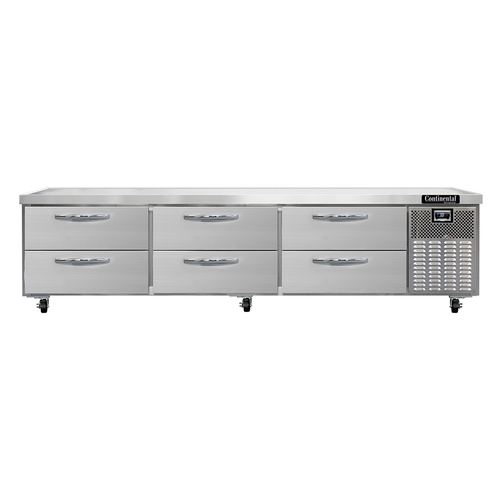 Continental Refrigerator D108GN 108"W Six Drawer Refrigerator Griddle Stand