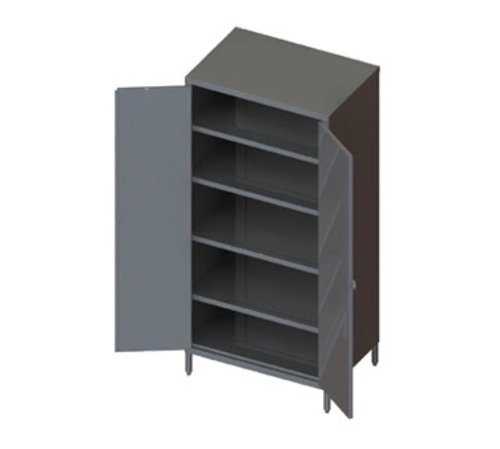 Piper Products 7773 4 Shelves Hinged Doors Stainless Steel Storage Cabinet