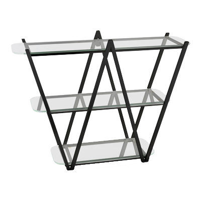 Eastern Tabletop ST1775MB 35"W x 11"D x 29-1/2"H Black 18/10 Stainless Steel Tabletop Display