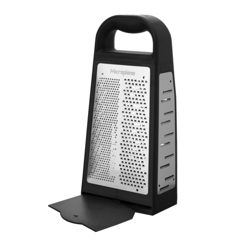 Matfer Bourgeat 186614 5"L x 3-1/2"W x 10-1/5"H Ultra Coarse and Slicer Blades Stainless Steel Microplane Elite Box Grater