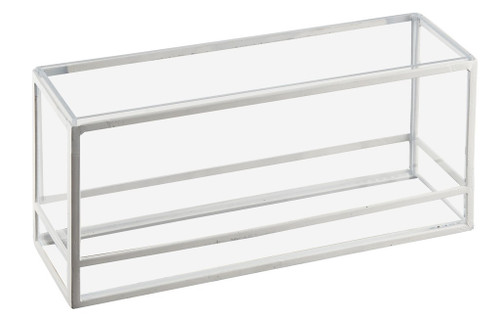 Cal-Mil 22078-15 15"W x 5"D x 7"H Rectangular White Plastic & Steel Presentation Display