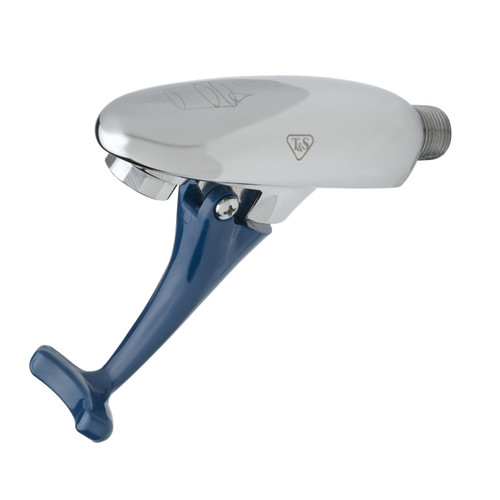 T&S Brass B-1204 Glass Filler Faucet push back wall mounted volume regulator blue lean arm instant shut-off 1/2"