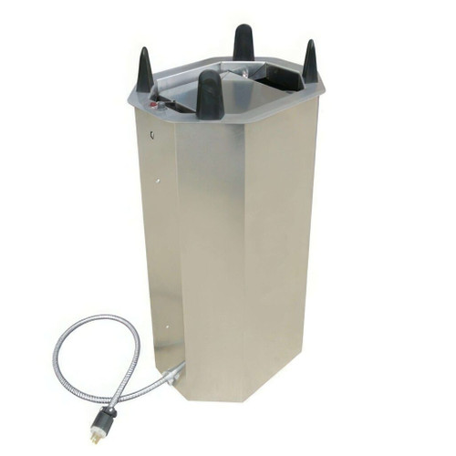 Lakeside V6012 Easy-Glide 12.5" Dia. Oval Stainless Steel 1-Tube Heated Shielded Dish Dispenser