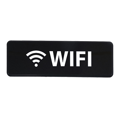 Winco SGN-330 9"W x 3"H Black Information Sign
