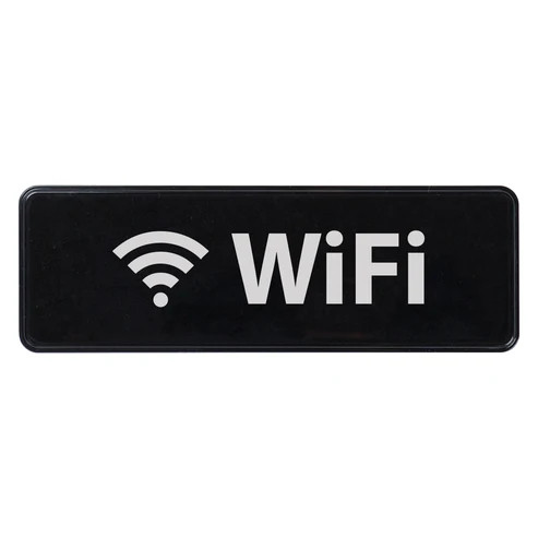 Winco SGN-330 9"W x 3"H Black Information Sign