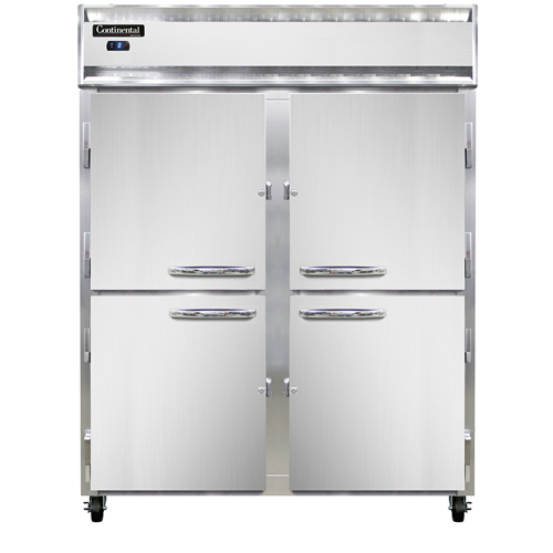 Continental Refrigerator 2FES-SS-HD 57" W Two-Section Solid Door Reach-In Extra-Wide Freezer - 115 Volts