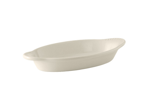 Tuxton BEN-150 17 Oz. Ceramic American White/Eggshell Oval Welsh Rarebit (1 Dozen)