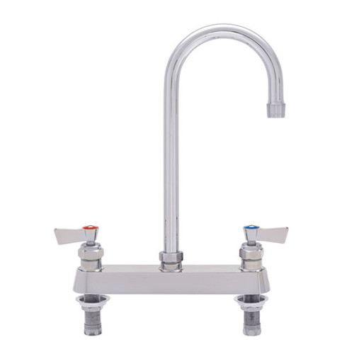 Fisher 57770 8" Centers 6" Swivel / Rigid Gooseneck Spout Deck Mount Stainless Steel Faucet