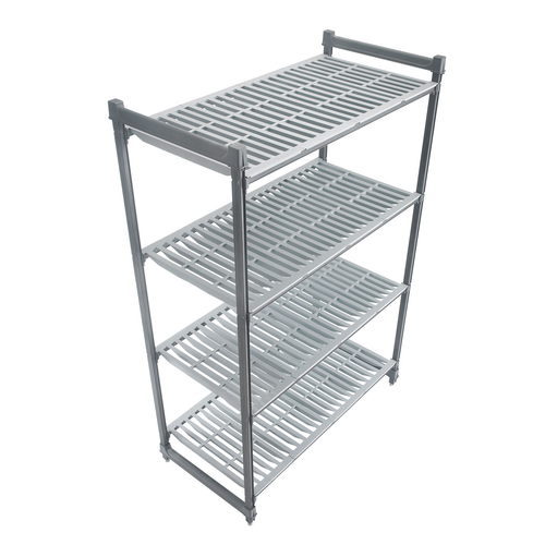 Cambro CBU246072V4580 Camshelving Basics Plus Starter Unit 24"W x 60"L 4-Tier Brushed Graphite