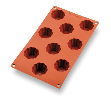 Matfer Bourgeat 257905 Gastroflex Brioche Mold 9 Per Sheet 2-1/16" Dia. x 1-3/16"H Brioches Food Grade Silicone