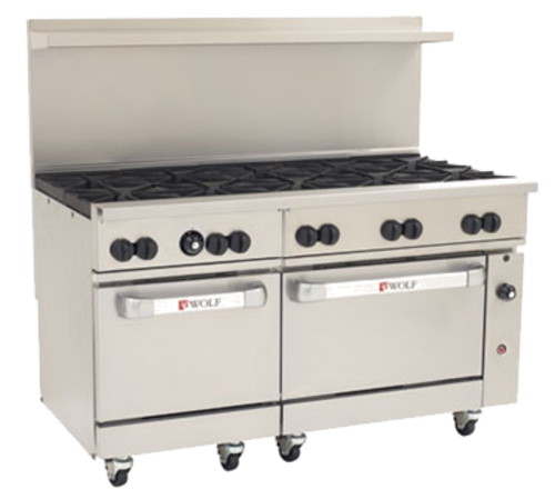 Wolf C60SS-10B-NG 60" Natural Gas Restaurant Range - 30,000 BTU
