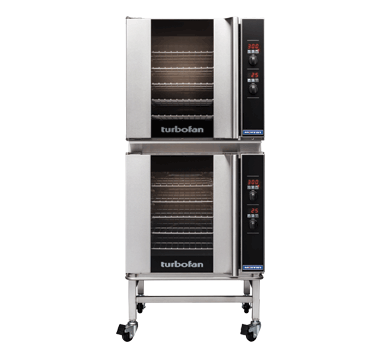 Moffat E32D5 Doublestack casters Turbofan Electric Convection Oven (2 each E32D5 + 1 each DSKE32C)