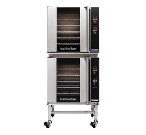 Moffat E32D5 Doublestack casters Turbofan Electric Convection Oven (2 each E32D5 + 1 each DSKE32C)
