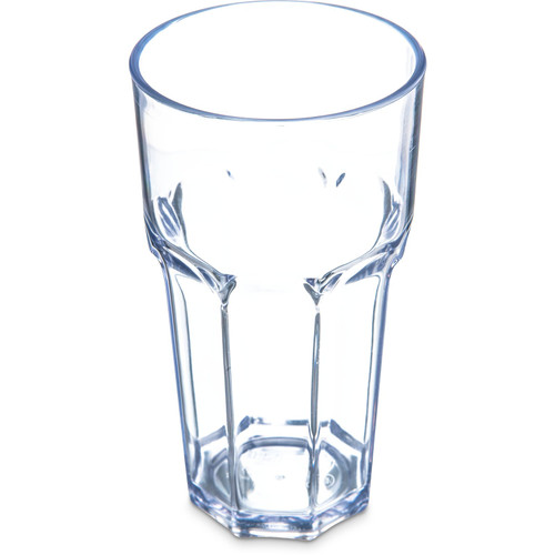 Carlisle 582207 22 Oz. Clear SAN Plastic Faceted Shape Louis Tumbler