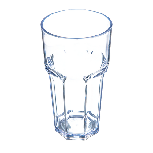 Carlisle 582207 22 Oz. Clear SAN Plastic Faceted Shape Louis Tumbler